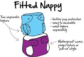 Illustration showing a Fitted nappy